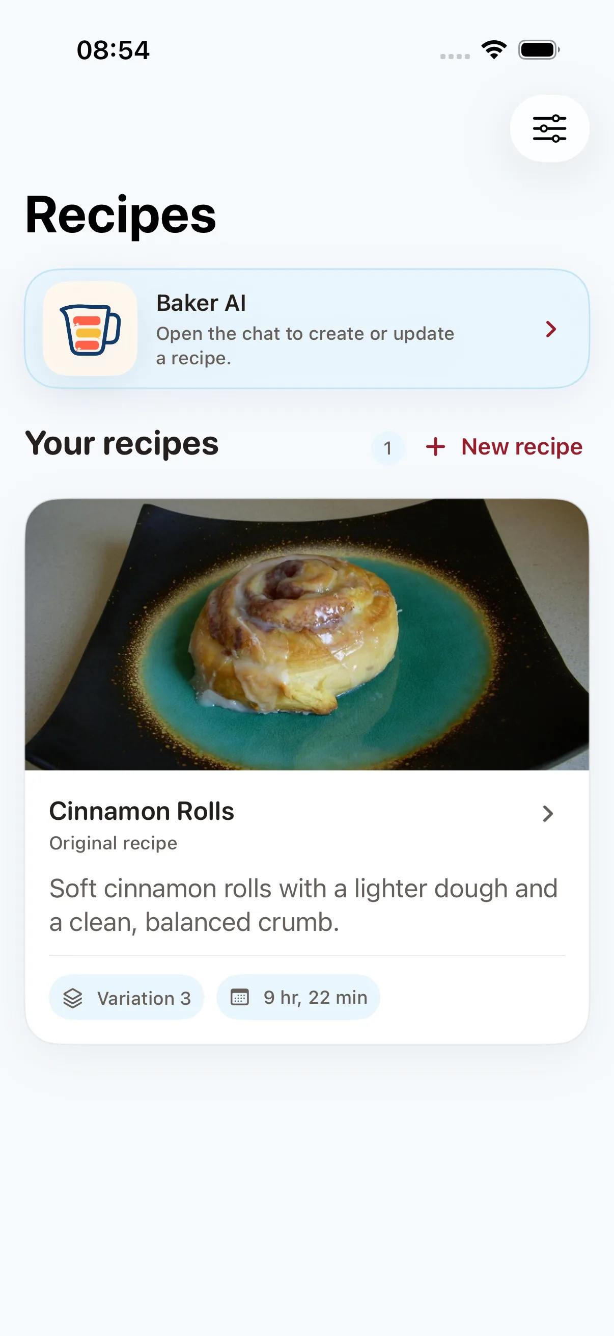 Baker recipe library on iOS